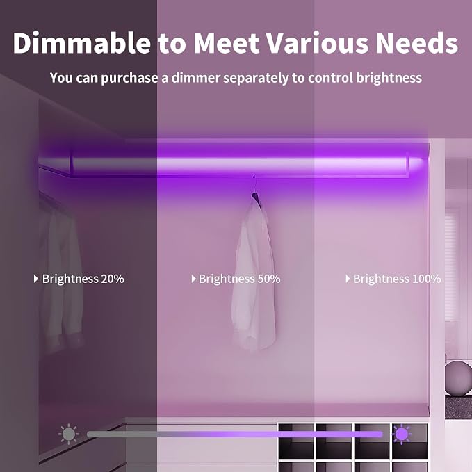 iNextStation Purple LED Light Strip 16.4FT LED Rope Light (with DC12V Plug) | IP65 Waterproof Flexible Silicone Neon LED Lights with Dimmer, 0.98Inch Cuttable LED Lights Strip for DIY, Home, Party Decor