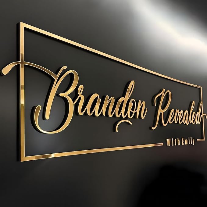 Large Custom Acrylic Sign for Wall, Professional Personalized 3D Name Sign, Business Logo Sign for Salon Studio Reception Wedding Birthday Party Gift Storefont Bar Bedroom