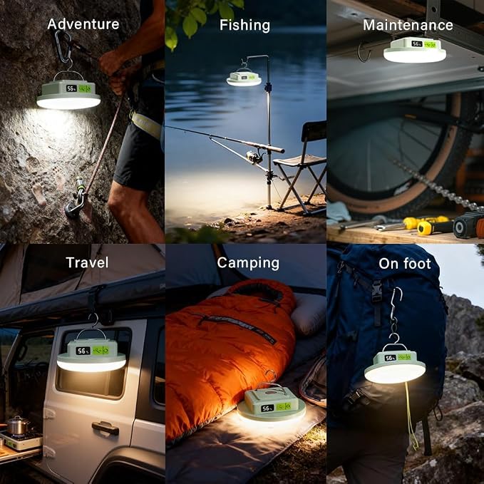 Tent Lights & Canopy Lights, Camping Lantern/Lamp, Rechargeable LED Camping Light, 4500LM 4 Modes Dimmable, 10000mAh Magnet Flashlight for Emergency & Power Outages, Battery Powered Outdoor Lights