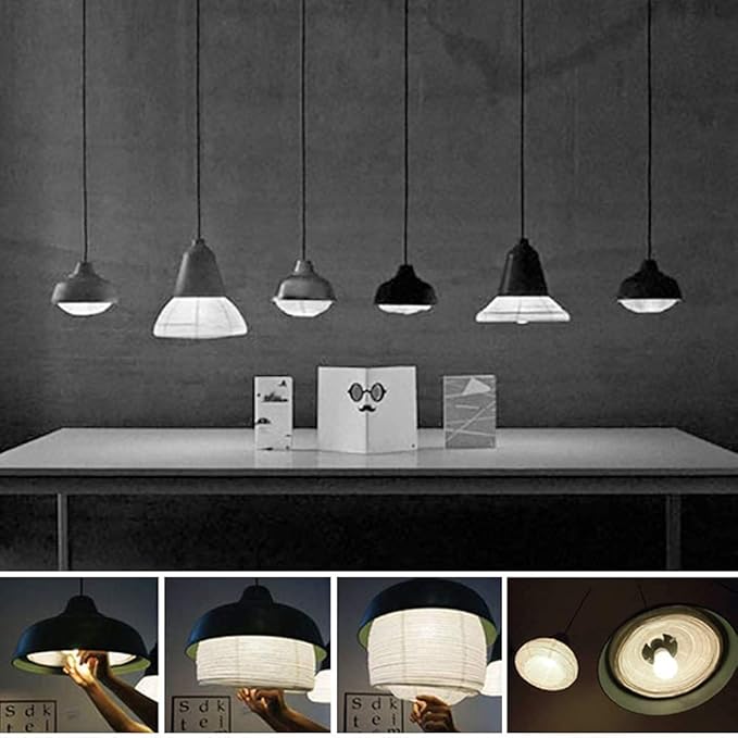 HAUSPROFI 12pcs White Paper Lanterns with LED Lights, Chinese Hanging Lanterns (6" 8" 10" 12") with Fishing Line, Paper Lanterns Decorations for Wedding Birthday Party Bridal Shower Home Outdoor Decor