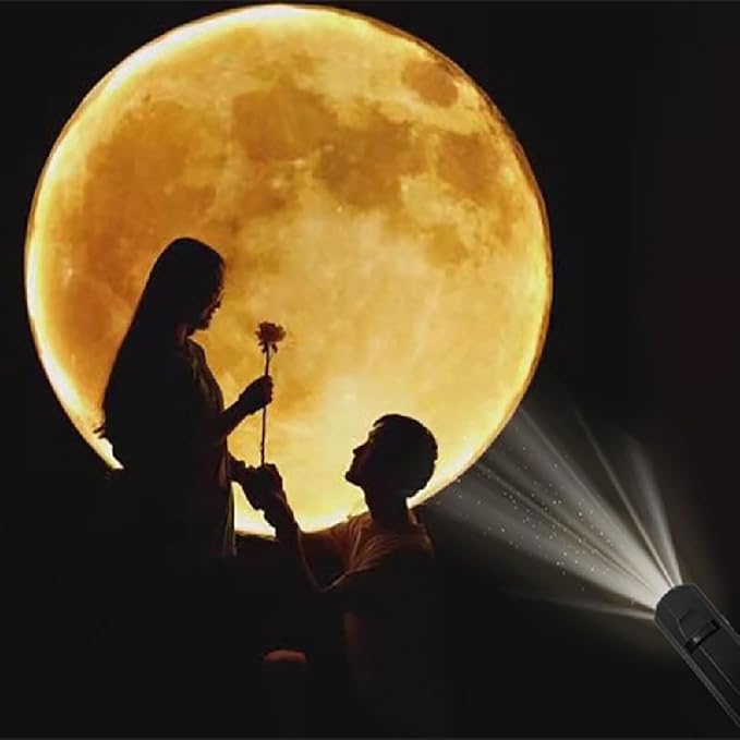 Moon Earth Jupiter Lamp Projector Night Light, 360° Galaxy Projection Light USB Star Night Light Charging Lighting with 6 Film Discs,Romantic Atmosphere Lamp for Selfie Backgroun Bedroom Decor