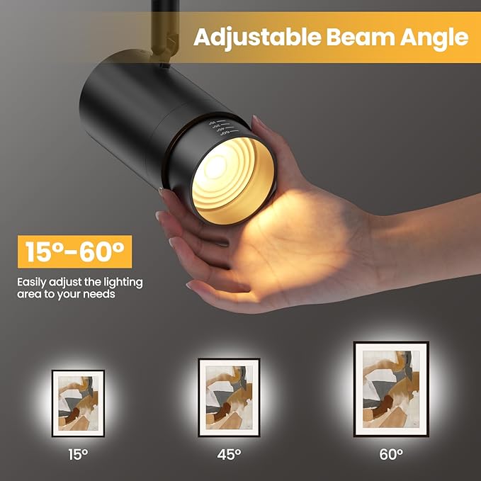 5-Color Zoomable 4 Light Track Lighting Fixtures Ceiling for Kitchen, Dimmable LED Track Lighting Kit, Ceiling Spotlight Flush Mount Adjustable Directional Spot Lights Indoor, CRI90 30W, Black