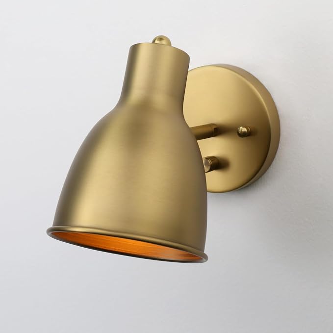 Dimmable Vintage Metal Wall Sconce - Adjustable Light Head, Hardwired Bedside Vanity Light for Bedroom, Bathroom & Dining Room