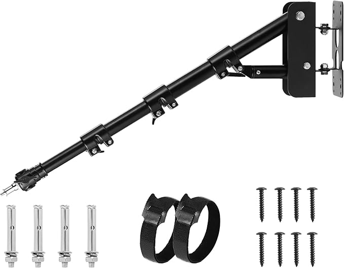 Selens Wall Mount Triangle Boom Arm 39.37inch/100cm, Ring Light Mount Support 180°Flexible Rotation for Studio Video Light, Monolight, Photography, Softbox, Reflector