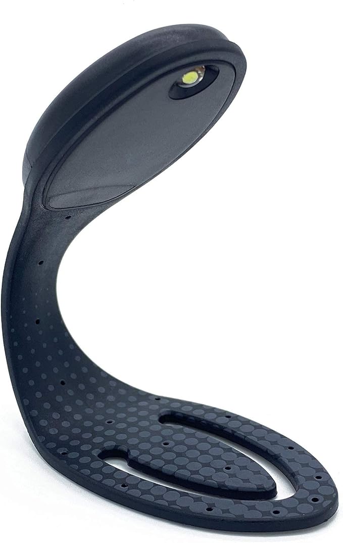 Gifts for Readers & Writers Book Light, Clip On Reading Light for Bed, 2in1 Flexilight & Bookmark, Small & Lightweight with a Soft Glow, 2 Batteries Included, Black
