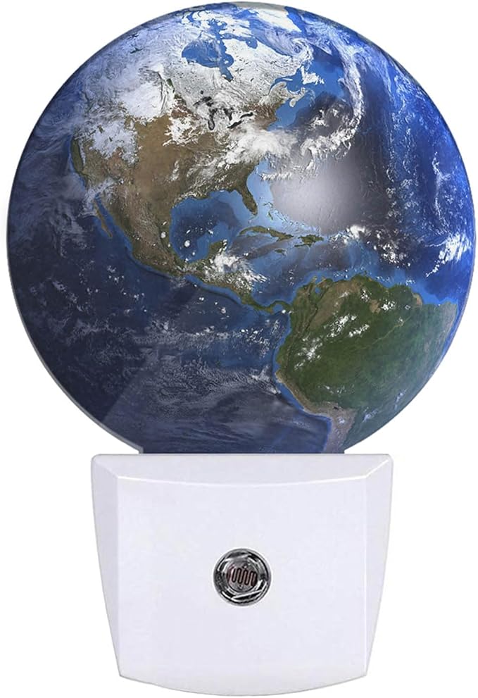 EKOBLA Earth Novelty Plug-in Nightlights Blue Planet Ocean Mountain Space Universe Night Lights Plug into Wall Auto Sensor LED for Boys Girls Men Women Home Decor Holiday Gifts