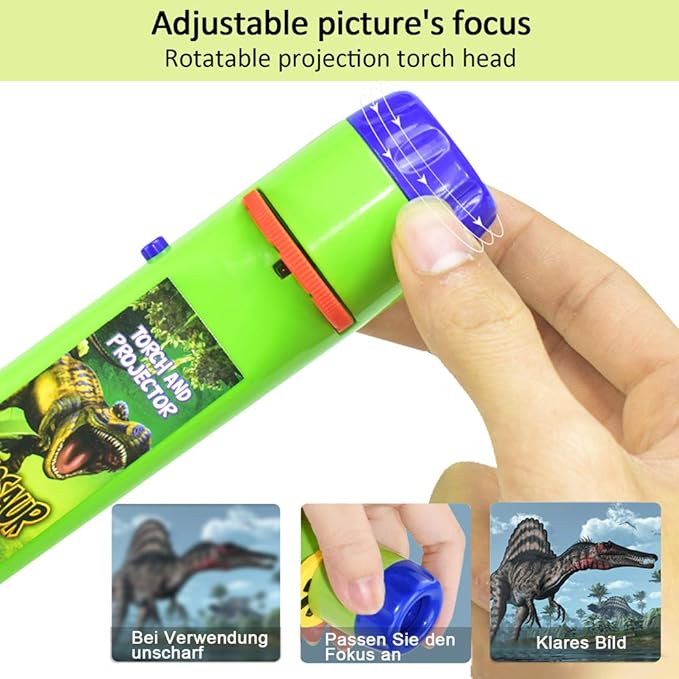 Yeelan 2PCS Projector Torch Projection Light Torches lamp Flashlight Dinosaur, Sea Animals, Space, Animal, 26 Letter Educational Learning Bedtime Night Light for Child,Kids (120 Images, 5 Themes)