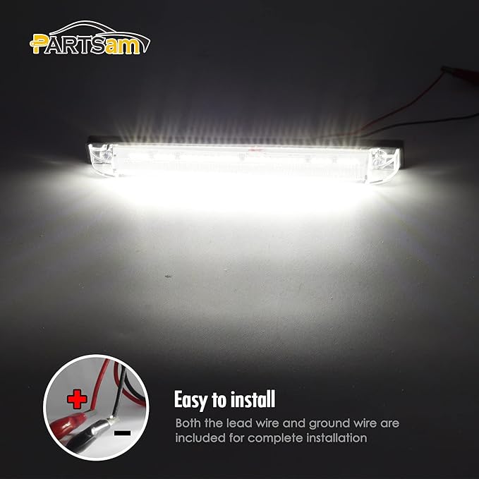 Partsam 4pcs 8" 30Led Utility Strip Light Boat Marine Lights, 8 Inch Slim Line White Light Bar Side Marker for Truck Trailer Camper RV Motorcycle Motorhome Dome Courtesy Light Under Hood Light