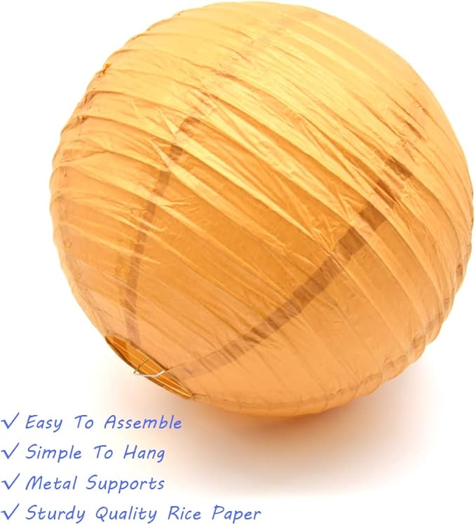 3pcs Paper Lanterns Decorative Round Chinese Paper Lanterns for Birthday Halloween Wedding Baby Bridal Shower Home Decor Party Decoration (12in/Khaki)