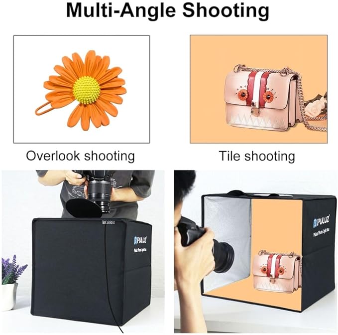 2025 Upgraded Photo Light Box, 12"x12" Professional Foldable Dimmable Shooting Tent Kit with CRI >95 120pcs LED Lights & 6 Kinds of Double-Sided Color Backdrops for Jewelry and Small Items Photography