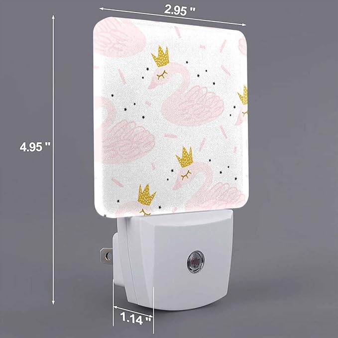 LED Night Light,Cute Cartoon Swan LED Night Light Plug into Wall with Dusk to Dawn Light Sensor White Energy Efficient Nightlight for Bedroom Bathroom Hallway Living Room Kitchen