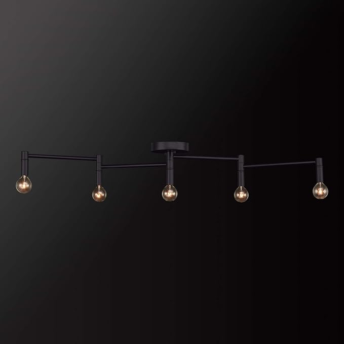 Globe Electric 59969 Tempo 5-Light Foldable Track Lighting, Matte Black