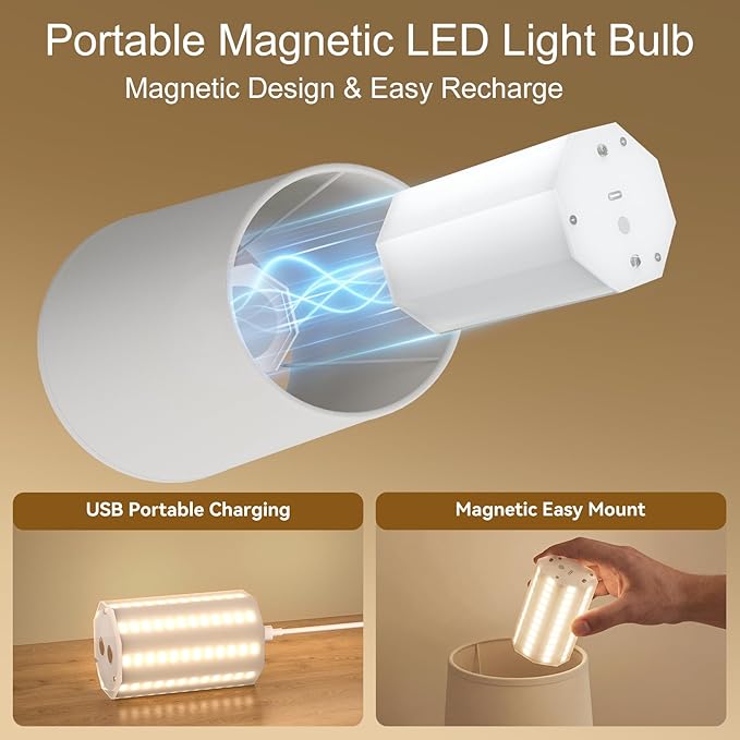 Battery Operated Wall Sconces Set of 2, Wireless Rechargeable Dimmable Wall Light with 15000mAh RGB Bulb and Remote for Bedroom, Living Room, Hallway, Gold, 13.4in | Wireless Rechargeable 3 Color Temperature Dimmable Magnetic Bulb Wall Light for Bedroo...