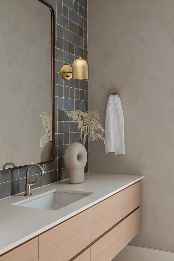 Modern Dimmable Wall Sconce Hardwired | Brass Finish Wall Light Lamp Adjust Light Head, E26 Bulb Base Reading Wall Lighting Decor for Living Room Bedroom Hallway