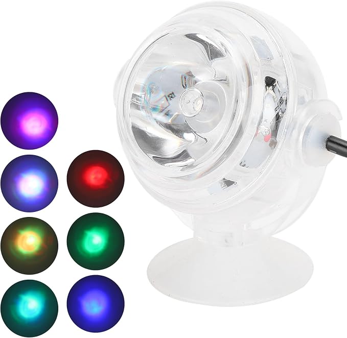 GLOGLOW Aquarium LED Light Submersible Color Changing Fish Tank Light | USB Night Spot Lamp for Freshwater Saltwater Tanks Reef Decoration