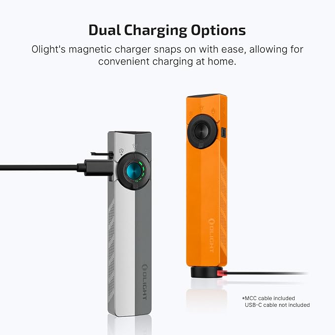 OLIGHT ArkPro EDC Flat Flashlight Rechargeable, Pocket Light, Orange CW | Green Beam, White LED, UV Flashlight, 1500 Lumens Flash Light, USB-C Magnetic, Camping Lights for Emergency Work Outdoor Home