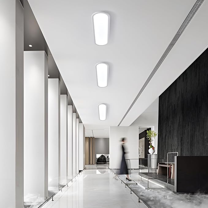 27.6 Inch LED Ceiling Light, High Brightness Linear Ceiling Lamps,6000K Cool White Modern Ultra Thin Low Profile Light Fixture for Bedroom Kitchen Study Room Hallway,White/36W