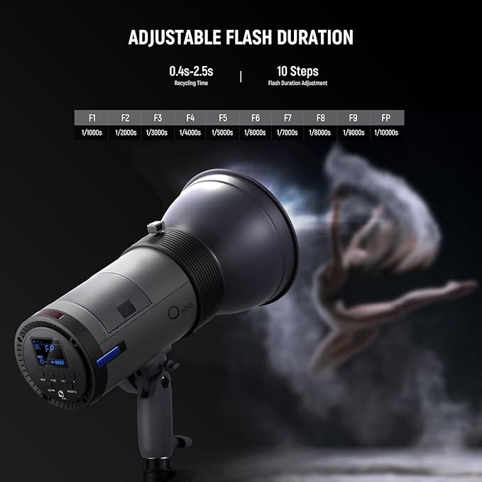 NEEWER Q300 300Ws 2.4G Outdoor Studio Flash with Q Compact Wireless Trigger, 7800mAh Li ion Battery Powered Strobe Light Photography Cordless Monolight with 1000 Full Power Flash 0.4-2.5s Recycle