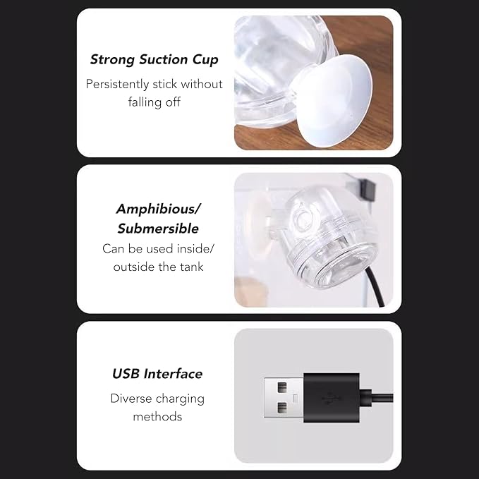 GLOGLOW Aquarium LED Light Submersible Color Changing Fish Tank Light | USB Night Spot Lamp for Freshwater Saltwater Tanks Reef Decoration