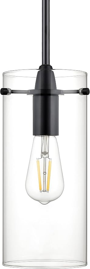 Black Pendant Lights Kitchen Island - Large Clear Glass Pendant Light Fixture