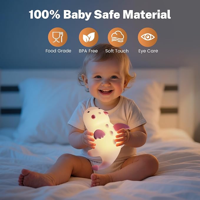 AVEKI Pink Dragon Night Light, Cute Baby Dragon Lamp Gifts for Girls and Princess, 10 Modes Adjustable Touch Baby Light, Rechargeable Nursery Lamp with Timer, Portable Nightlight for Kids Girl