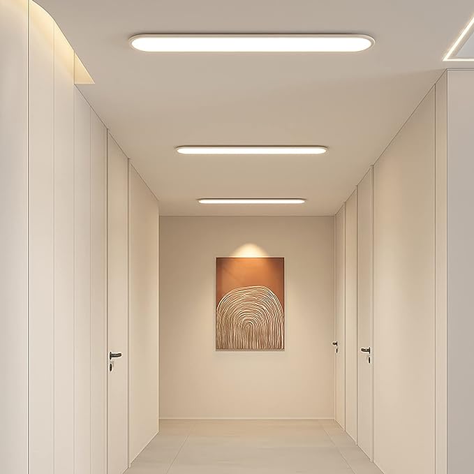39.4 Inch Dimmable LED Ceiling Light, High Brightness Long Ceiling Lamps,3000-6000K Selectable Modern Ultra Thin Low Profile Light Fixture for Bedroom Kitchen Closet Hallway,White/48W