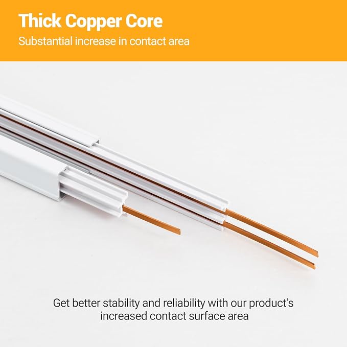 VANoopee 10FT H Track Lighting Rails Kit, White | H Type Rails with End Caps and Live End Feed Connector, Compatible with Single Circuit 120V H Style Track System & LED Heads