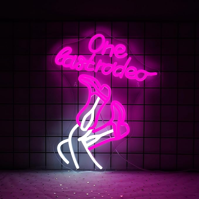 WLHOPE One Last Rodeo Neon Sign Cowboy Boots Neon Sign Led Sign, Cowgirl Neon Signs for Wall Decor,Connectivity Via Licked Neon Light for Bedroom Home Bar Club Hotel Party Western Decor