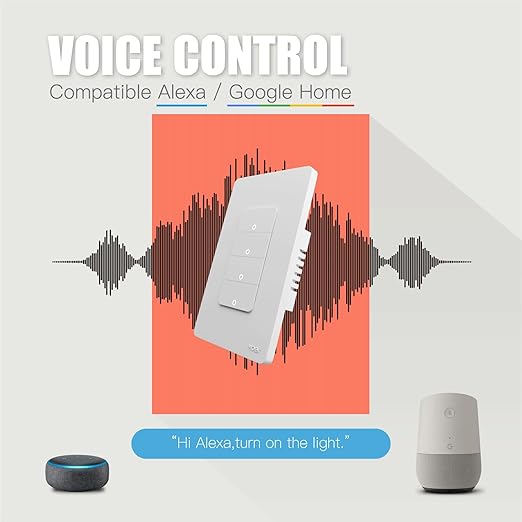 MOES WiFi Smart Light Switch 4 Gang, Neutral Required, White | Inteligente Single Pole Switch, Work with Alexa Google Assistant, Remote Control, No Hub Required