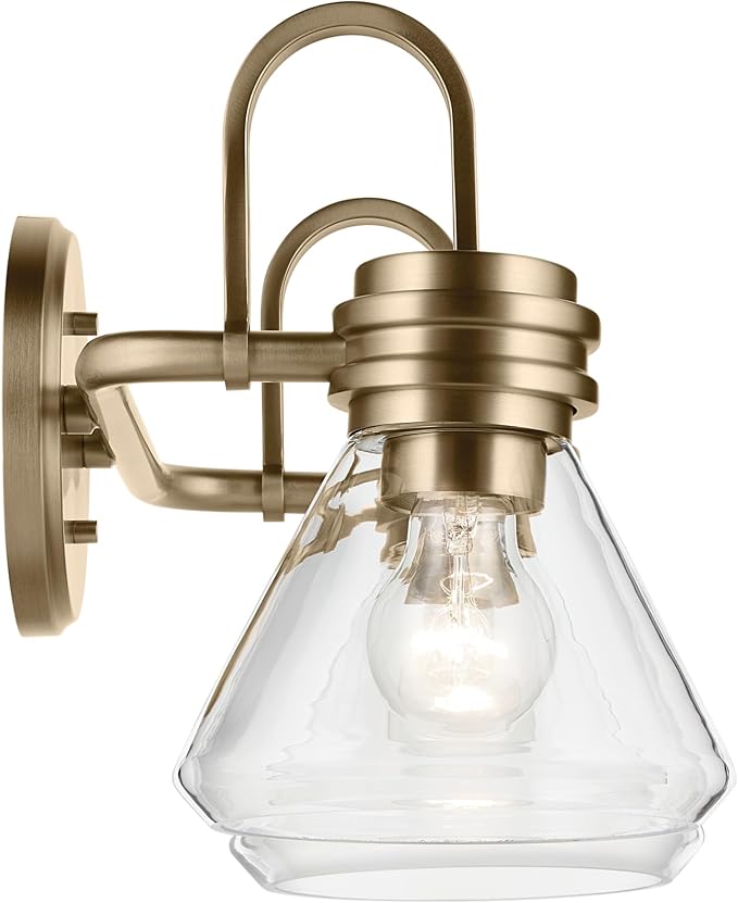 Kichler 6-Light Bathroom Vanity Light, Brushed Nickel | Round bath bar vanity light for damp locations and mirrors (36" x 4.75"), 5018NI