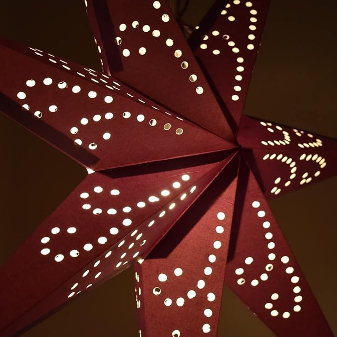 Hometown Evolution, Inc. Fountain Purple Paper Star Lantern with 12 Foot Power Cord Included