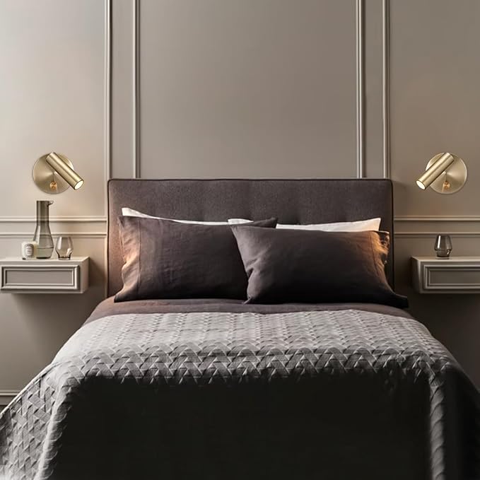 Surface Wall Mounted Reading Light Sconces Lamp Physical Knob Dimmer Switch LED 5W Warm White 3000K (Bronze Hardwired)