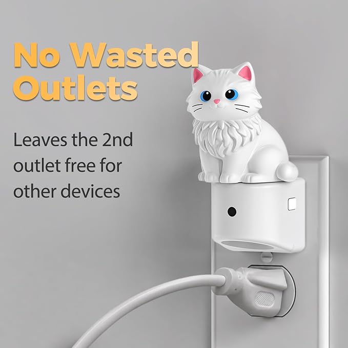 Night Light for Kids,Ragdoll Cat Night Lights Plug into Wall | 8 Colors+ Soft White 3000K Nightlight,Dusk to Dawn Sensor,Nightlights for Kids Room Bedroom,Birthday Gift,2 Packs