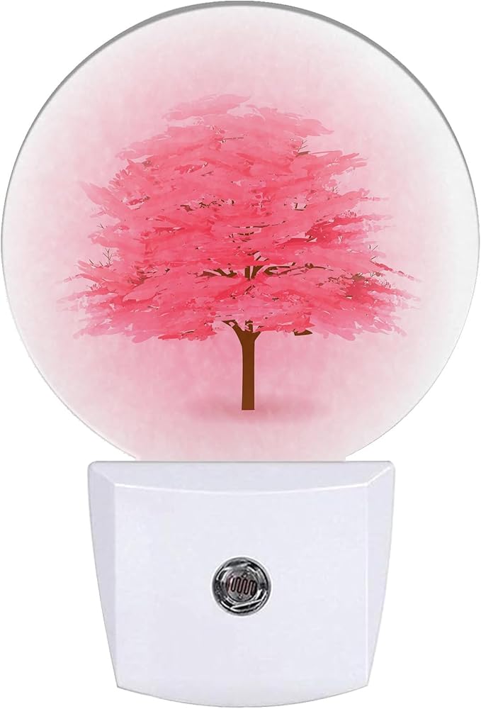 Pink Love Tree Night Light,Valentine's Day Nightlight Plug into Wall LED Lamp Auto Sensor Dusk to Dawn for Bedrooms/Kitchens/Toilets/Corridors,Energy-Saving
