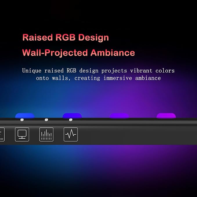 Curved Screen Light Bar Pro – RGB Music-Synced Ambient Lighting for 24”+ Monitors, Anti-Glare Desk Lamp with Touch Control, Stepless Dimming & Heavy-Duty Clamp