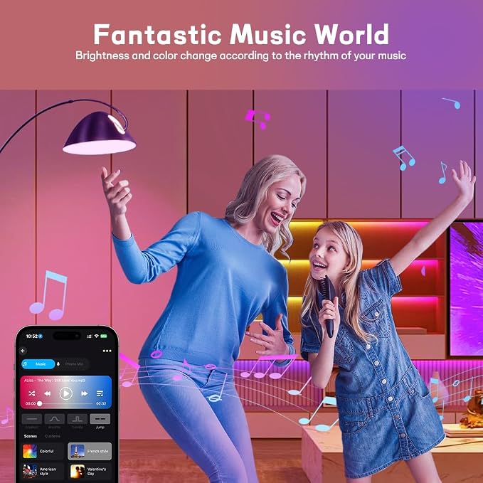 Smart Light Bulb KL110, WiFi LED Magic Home Smart Light Bulb APP Work with Alexa & Google Assistant, E26 A19 Dimmable, 2.4Ghz, No Hub Required, 800LM Soft White 2700K, 9W Colorful Changing Lamp