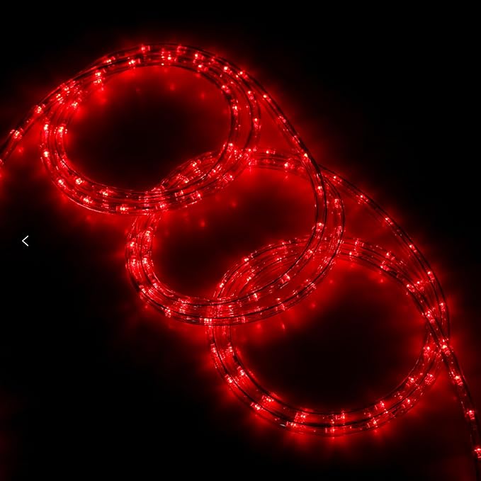 Red LED Rope Light, 20Ft LED Strip Lights Outdoor Waterproof Decorative Lighting for Indoor/Outdoor Decorations, Deck, Patio, Party and Bedroom Decorations