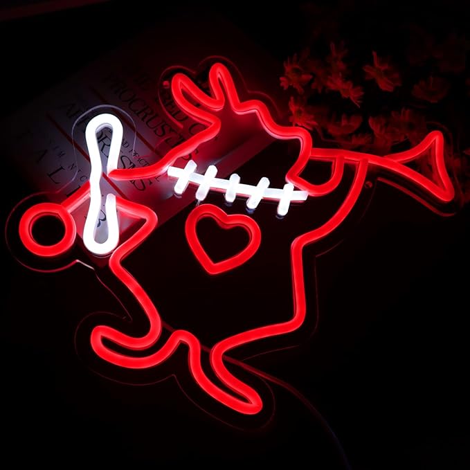 Alice in Wonderland Rabbit Neon Signs for Wall Art Decor, Dimmable White Rabbit LED Lights for Bedroom Man Cave Birthday Party Decoration,Halloween, Christmas, Easter Gifts
