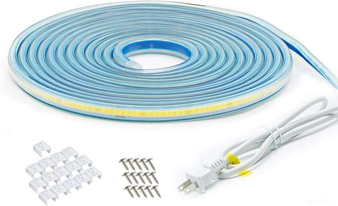 Waterproof LED Light Strip 10m Flexible LED Strip Lights AC 110V | 32.8ft LED Rope Light Cold White 6000K 240LEDs Cuttable LED Strip for Bedroom Outdoor Indoor Under Cabinet Lighting