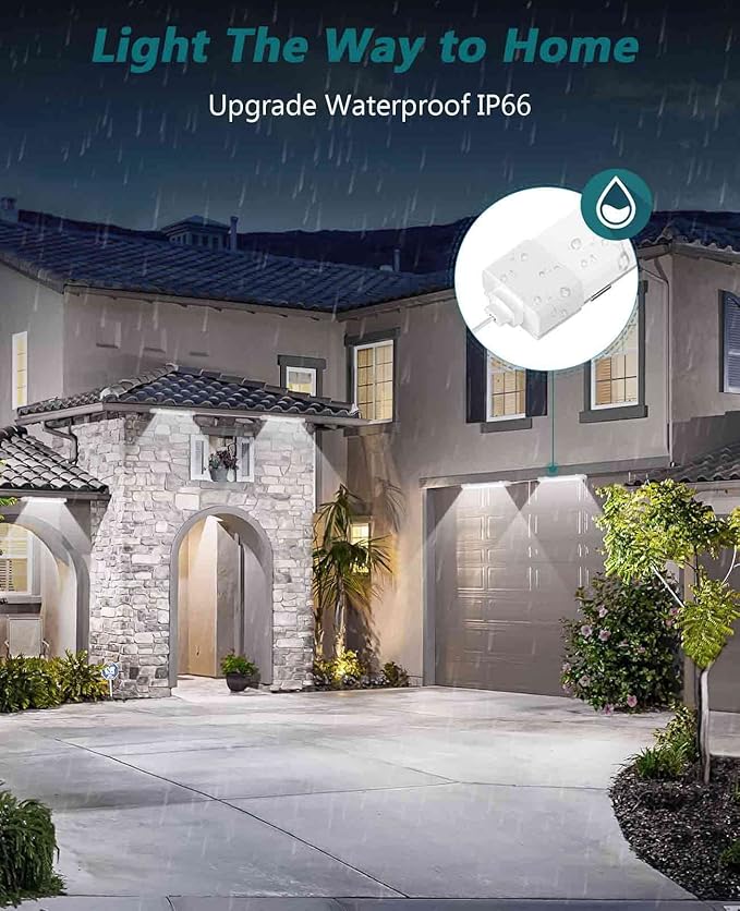 2 Pack Plug-in LED Shop Light, 4FT Tube, IP66 Waterproof and Linkable, 36W With Cord, 5000K Ceiling/Closet, 4000LM Under Cabinet for Room Garage