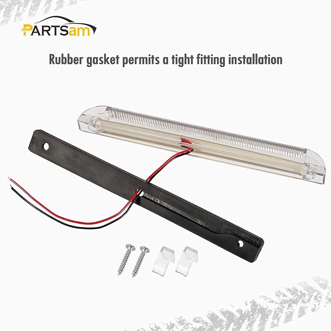 Partsam 1Pcs 8 Inch Slim Line White 30 LED Utility Strip Light Bar, 8" Marker Lights Interior Dome Lights Under Hood Lights for Truck Trailer Camper RV Car Pickup, 12V