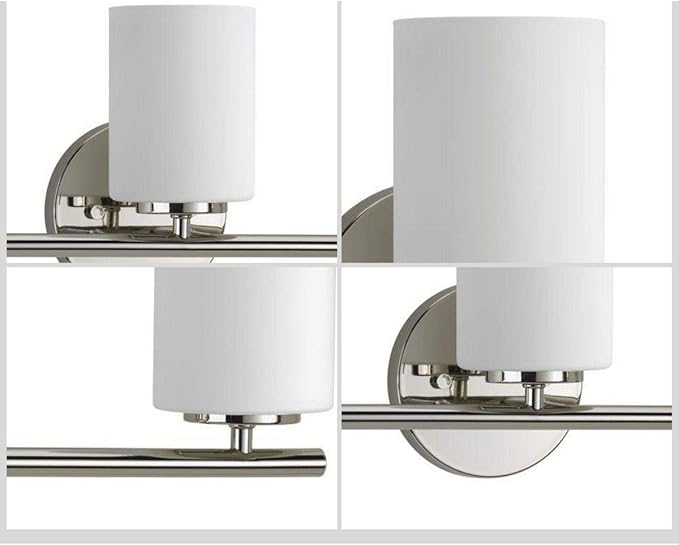Replay Collection 2-Light Etched White Glass Modern Bath Vanity Light Polished Nickel