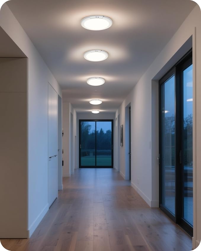 2 Pack Rechargeable Motion Sensor Ceiling Lights with Remote, Wireless Ceiling Light Battery Operated, Magnetic, 3CCT, Dimmable Shower Light, Motion Activated Light for Closet Bathroom Stairs Pantry