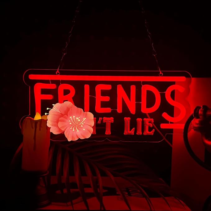 Friends Do Not Lie LED Neon Sign USB Powered Dimmable Wall Neon Sign, for Bedroom, Game Room, Bar, Party Decor, Gift for Best Friends