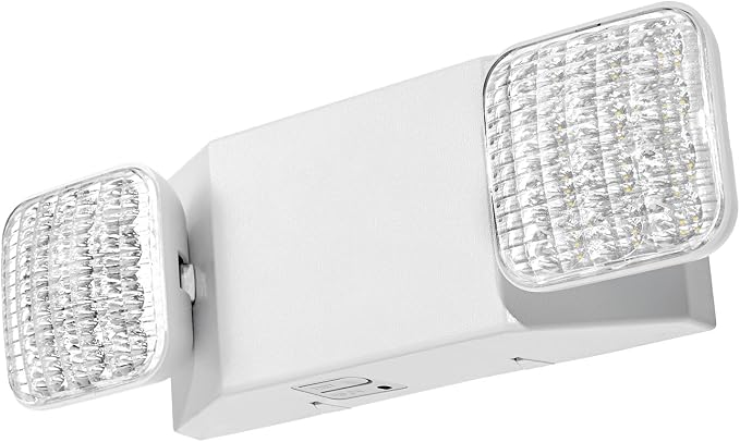 VEVOR 12 Pack Emergency Lights for Business, with Battery Backup, Commercial LED Emergency Exit Lighting Fixtures, AC 120/277V, with Two Square Head Adjustable, 90-Minute Backup, for Business, White