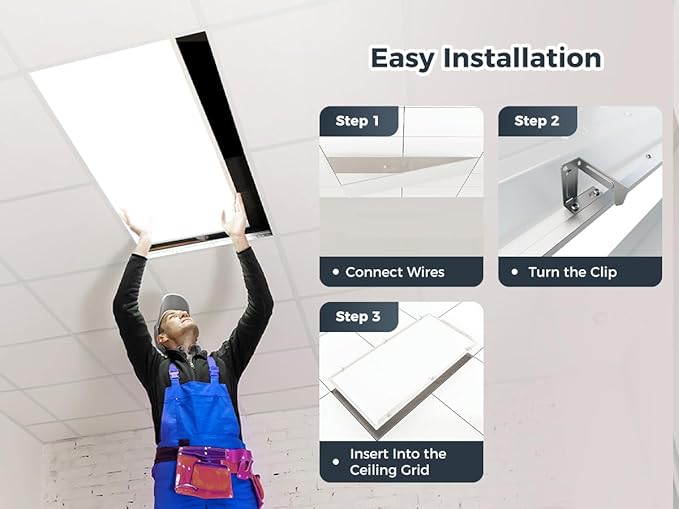 6Pack 2x4 LED Flat Panel Light, 7700LM 30W-70W Dimmable & Selectable, 5CCT 3000K-6500K Adjustable Recessed Troffer, for Drop Ceiling, Office, Kitchen, Garage, School (6 Pack)