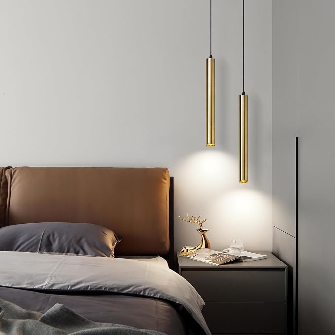 Modern Pendant Lights 4000K Bronze LED Dimmable Pendant Light Fixtures Pendant Lighting for Kitchen Island,Bar,Bedroom, 15.7inch, 10W, ETL, 3Pack