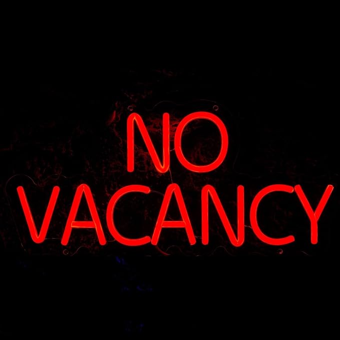 Red No Vacancy Neon Signs for Wall Decor Neon Lights for Bedroom Led Business Signs Suitable for Hotels Christmas Birthday Party Unique （16.7"*5"）