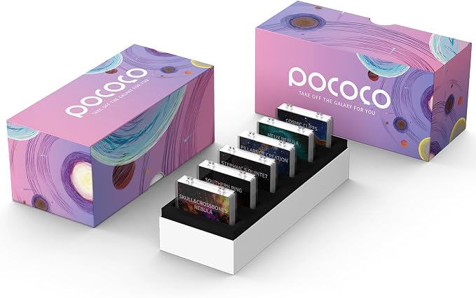 POCOCO Fixed Star and Nebula Series Discs, 5K Resolution, Realistic Patterns, 6 Pieces