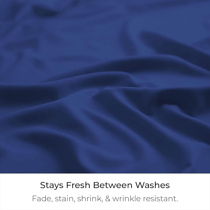 Mellanni Bed Skirt Queen Size - Tailored Drop Bed Skirting | 15-Inch Pleated Dust Ruffle - Hotel Luxury Bedding - Wrinkle, Fade, Stain Resistant - 1 Bedskirt (Queen, Royal Blue)